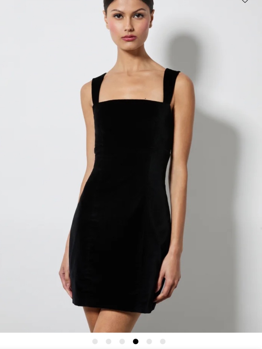 Alice & Olivia Keira velvet Classic Black Square-Neck Mini Dress